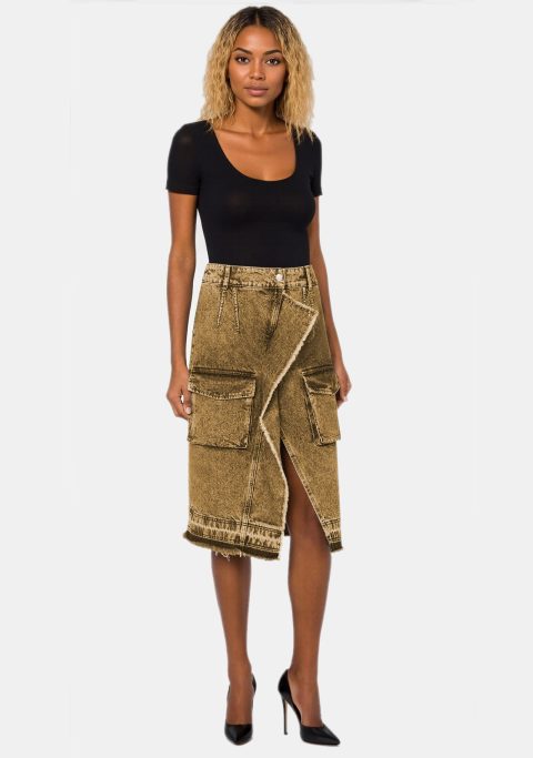 Midi Denim Cargo Skirt