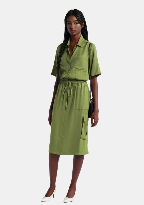 Daphne Army Green Cargo Skirt