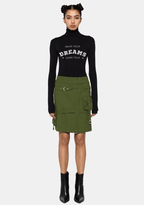 Michelle Green Cargo Midi Skirt Side pose
