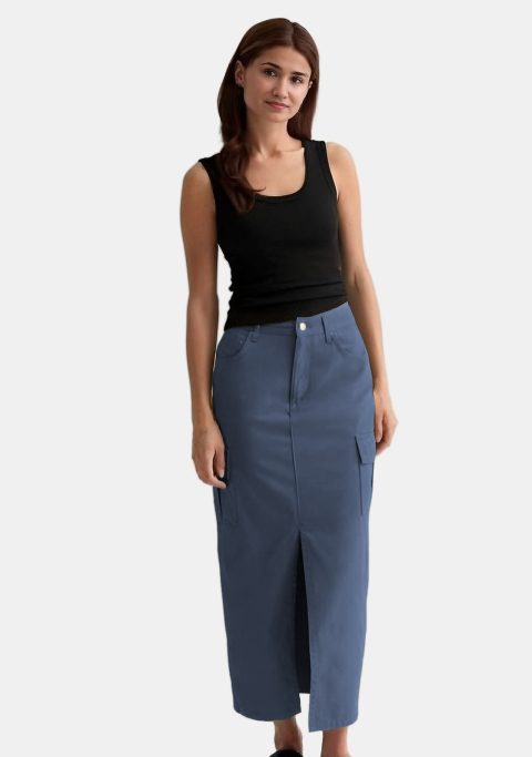 Brooke Blue Cargo Maxi Skirt