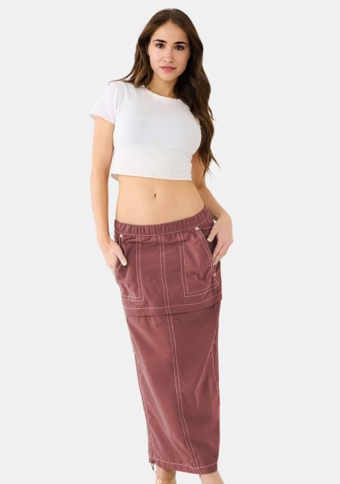 Dusty Rose Maxi Cargo Skirt