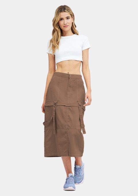 Erica Chocolate Brown Midi Skirt