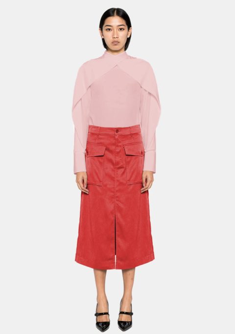 Naomi Light Pink Midi Skirt