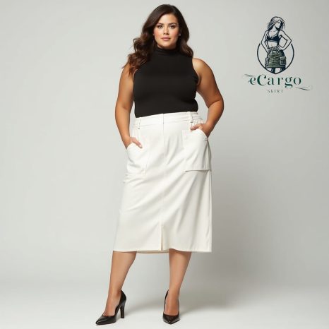 Plus Size Cargo Skirt