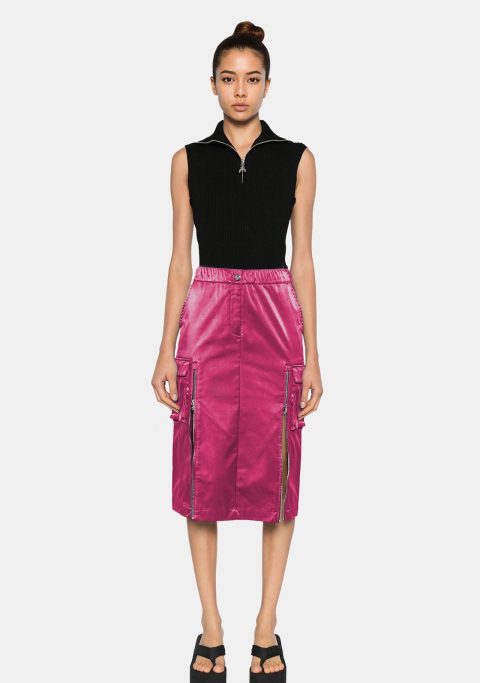 Magenta Pink Cargo Skirt