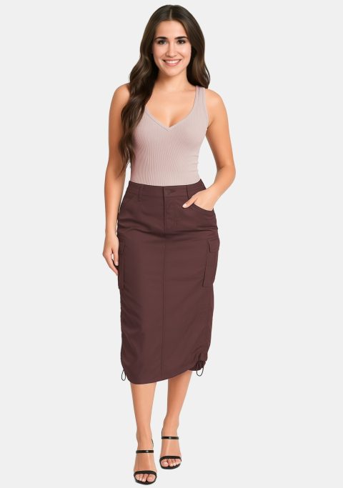 Maroon Cargo Skirt