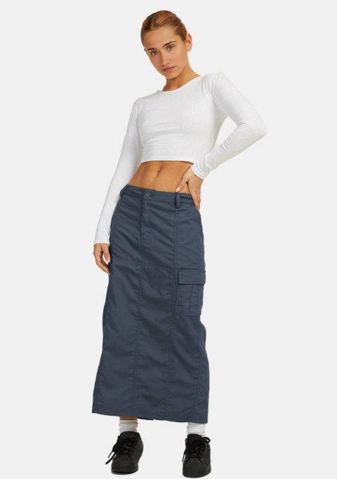 Slate Blue Cargo Skirt