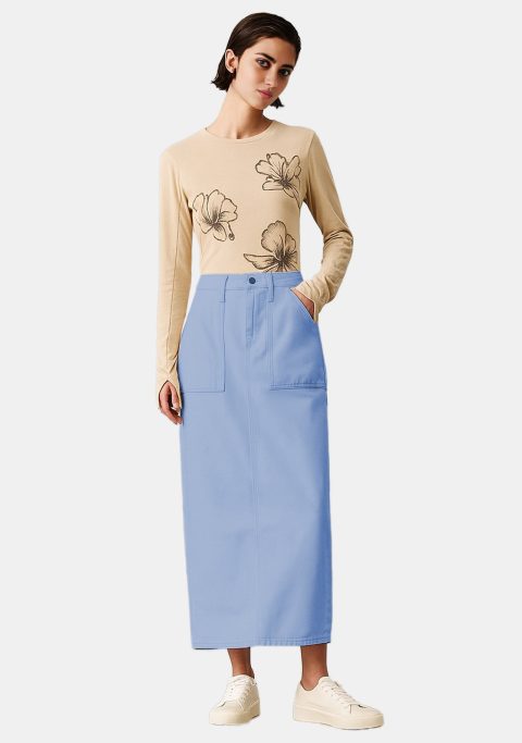 Skyline Blue Maxi Skirt