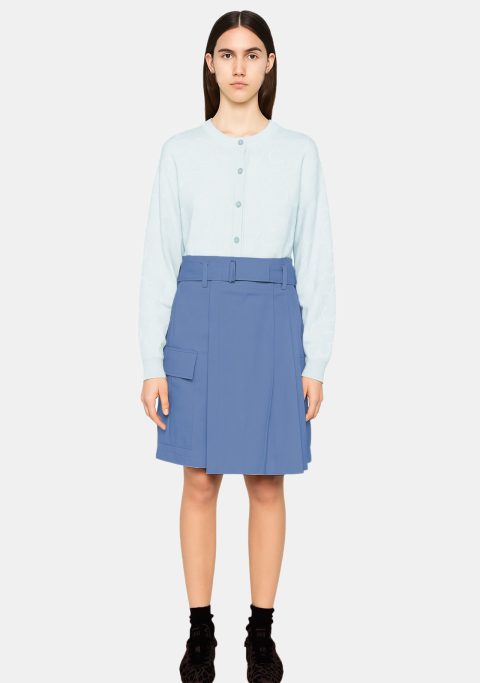 Blue Cargo Midi Skirt