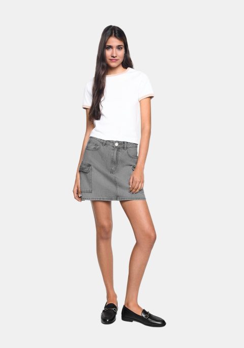 Gray Cargo Skirt