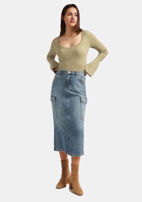 Jean Cargo Skirt