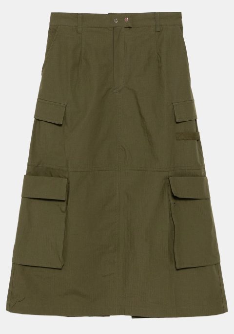 Long Green Cargo Skirt