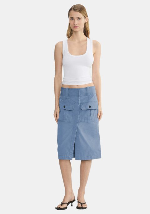 Washed Denim Blue Skirt