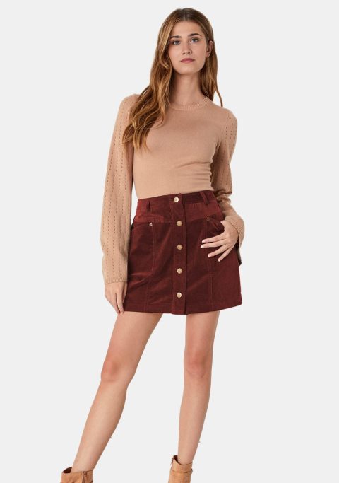 burgundy Cargo Skirts Short