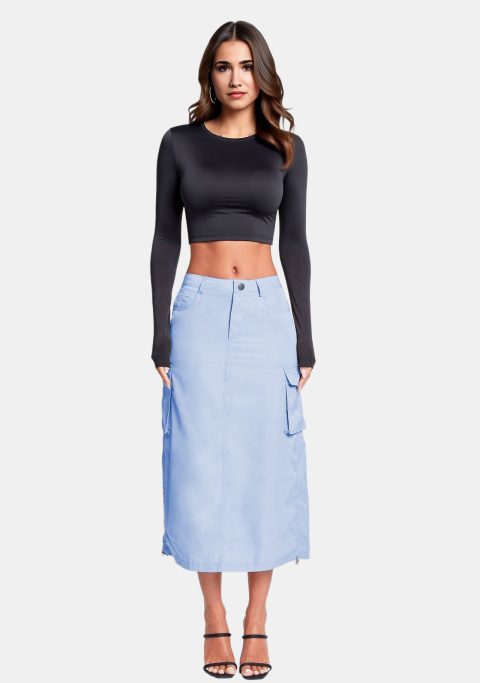 Light Blue Cargo Skirt